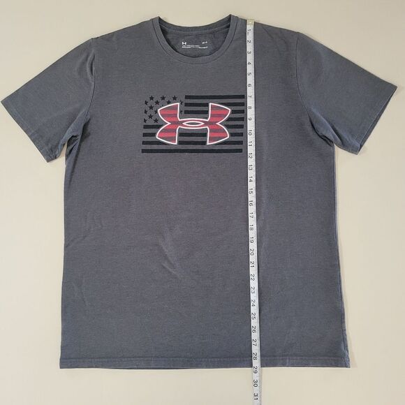 Under Armour Men's Gray Patriotic Heatgear Loose Fit Short Sleeve Tee - Picture 5 of 13